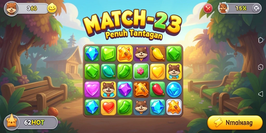 Tampilan gameplay menarik dari 62HOT yang menantang.