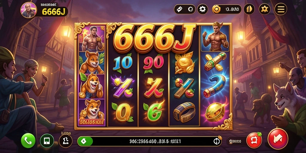 Screenshot gameplay 666J menunjukkan kombinasi simbol yang menarik di slot.