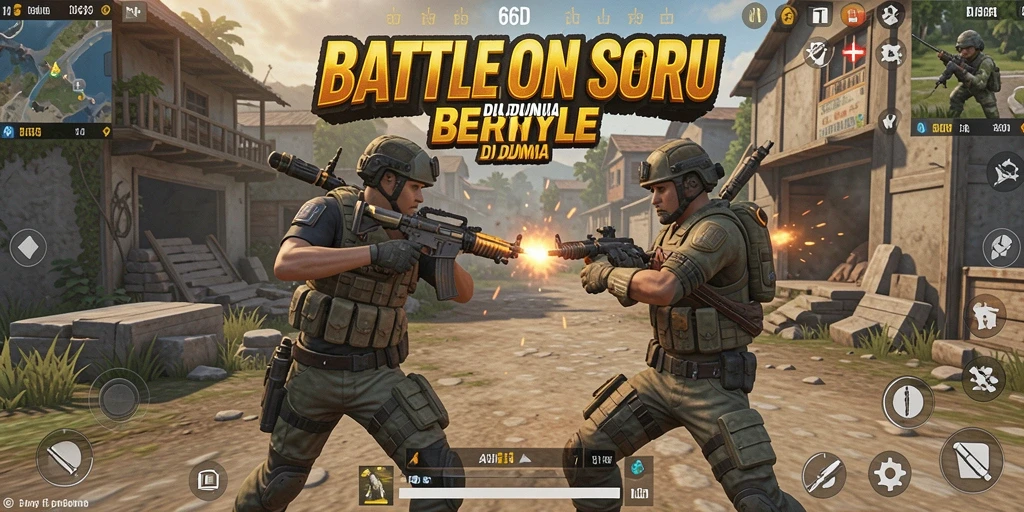 Screenshot utama 66D menampilkan aksi seru Battle Royale.