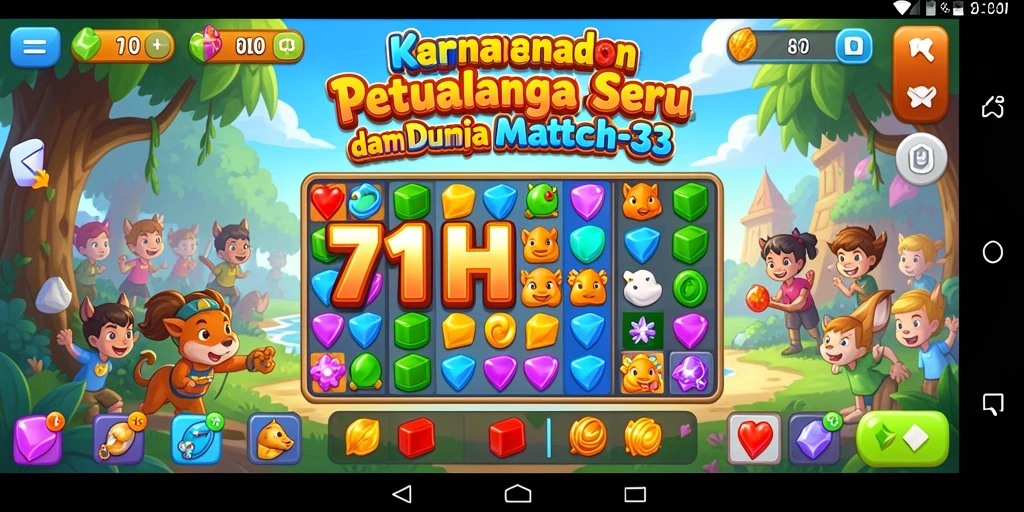 Tampilan gameplay seru dalam permainan Match-3 71H.