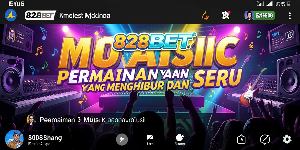 Screenshot gameplay 828BET yang menampilkan tantangan musik seru.