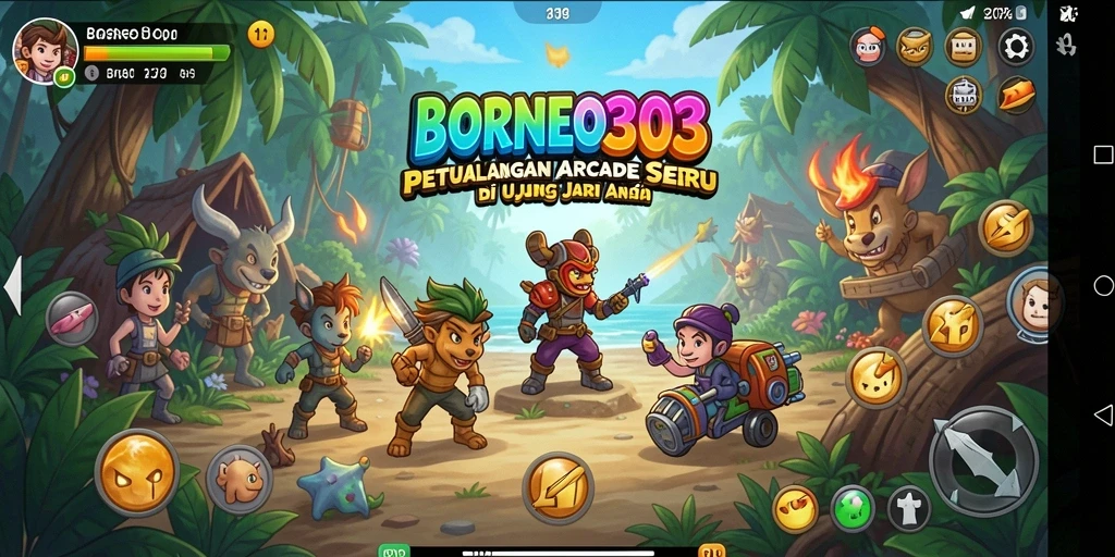 Tampilan gameplay seru dalam petualangan Borneo303 yang memikat.