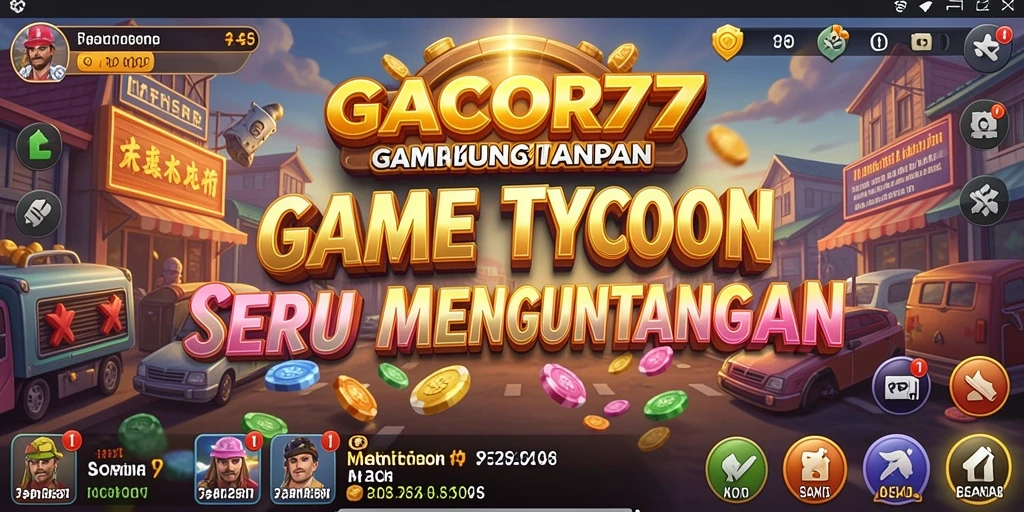Screenshot gameplay GACOR77 yang menunjukkan aktivitas manajemen bisnis.