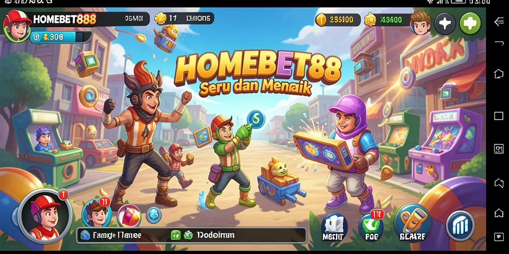 Tampilan gameplay dari HOMEBET88 yang penuh aksi dan tantangan menarik.
