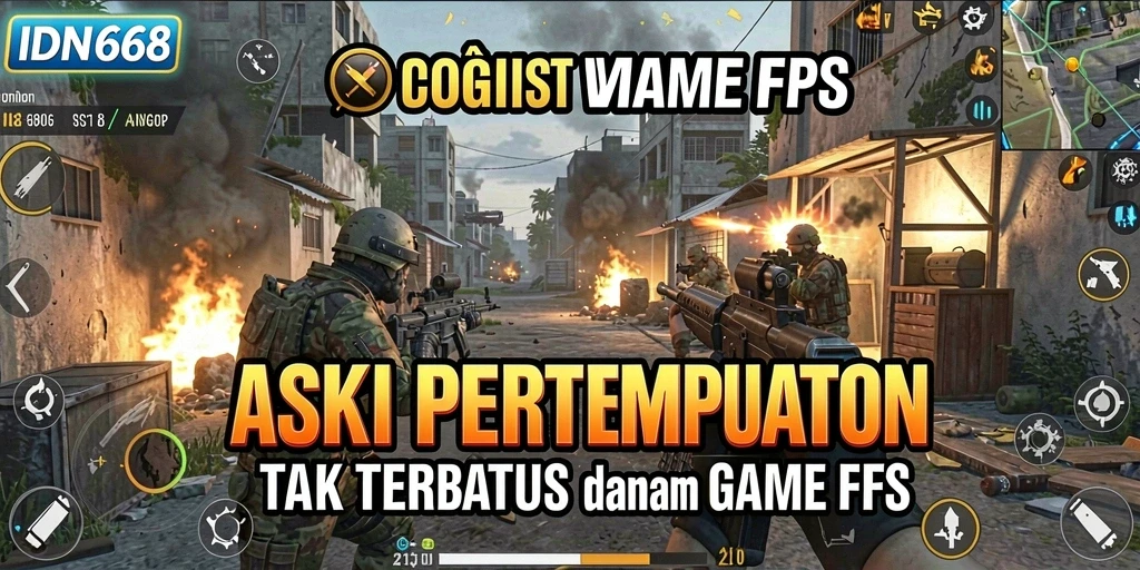 Gameplay mendebarkan dalam pertempuran FPS.