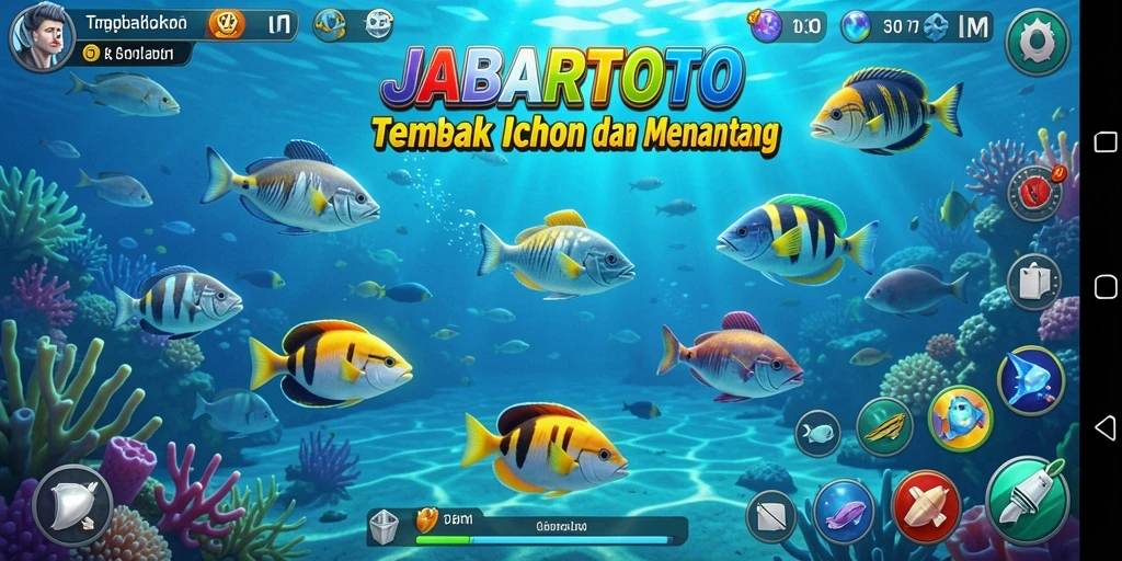 Tampilan gameplay menarik JABARTOTO saat menembak ikan.