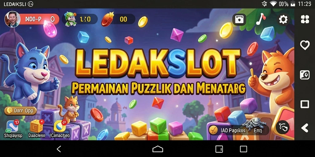 Tampilan gameplay LEDAKSLOT yang menarik dan penuh warna.