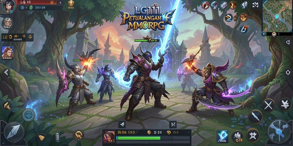 Tangkapan layar gameplay LG111 yang menunjukkan pertempuran seru dan strategi tim.