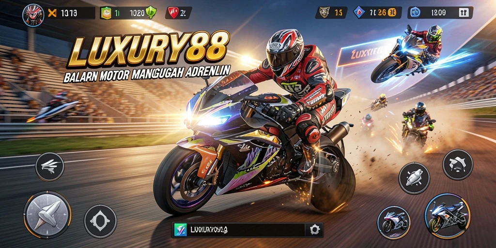 Tampilan gameplay seru dari balapan motor di LUXURY88.