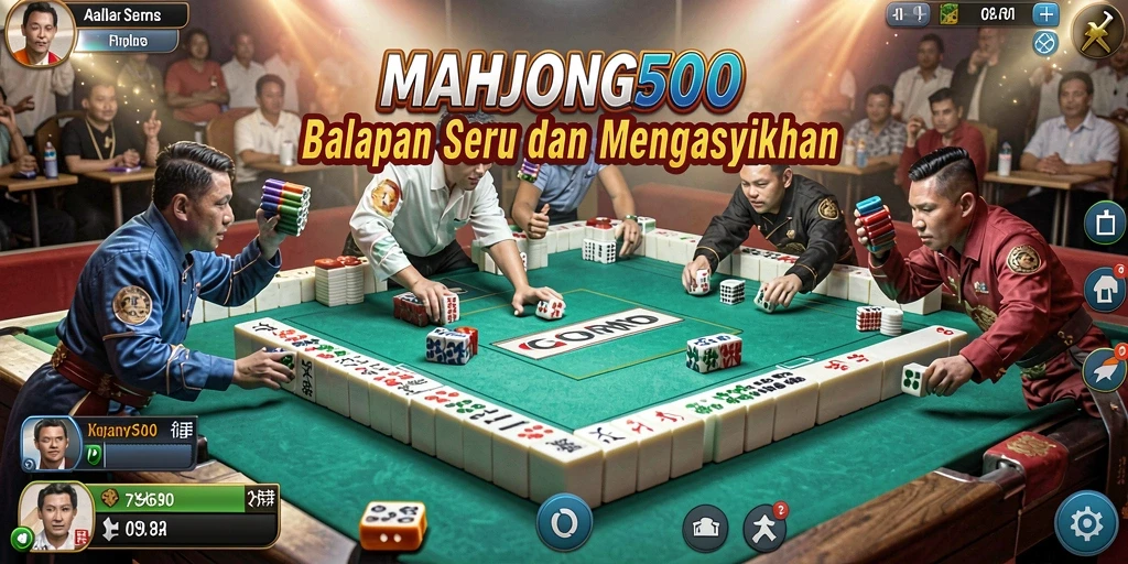 Tampilan mendebarkan dari gameplay Racing di MAHJONG500.