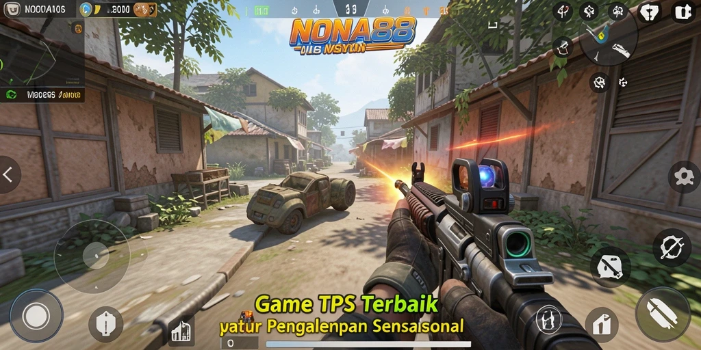 Tampilan gameplay NONA88 dengan aksi tembak-menembak yang mendebarkan.