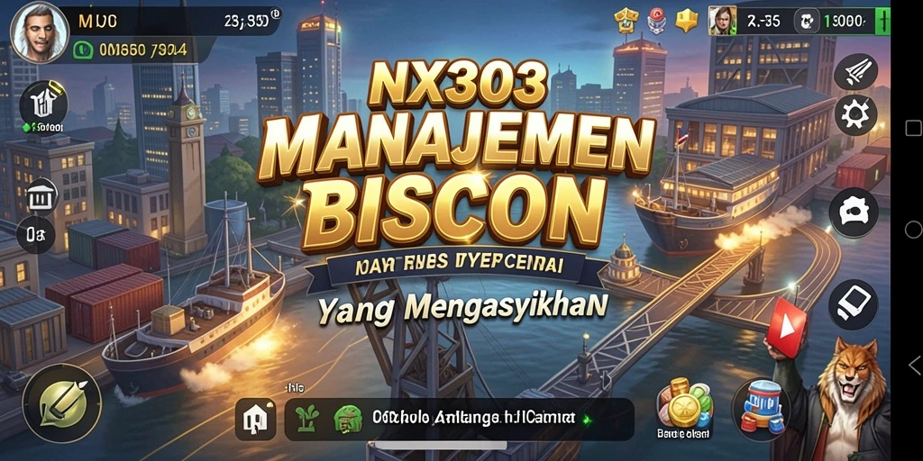 Tangkapan layar gameplay NX303 menampilkan aksi manajemen bisnis yang intens.