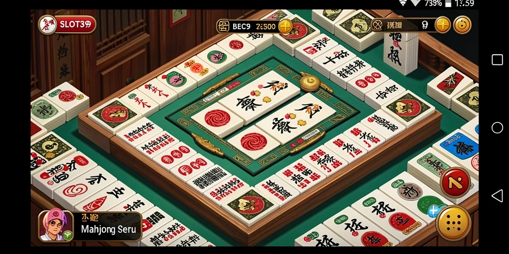 Tampilan gameplay menarik dari SLOT39 saat bermain Mahjong.