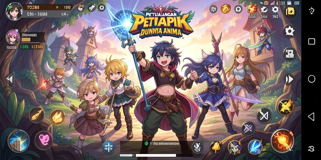 Screenshot TO288 menampilkan aksi epic dari karakter anime.