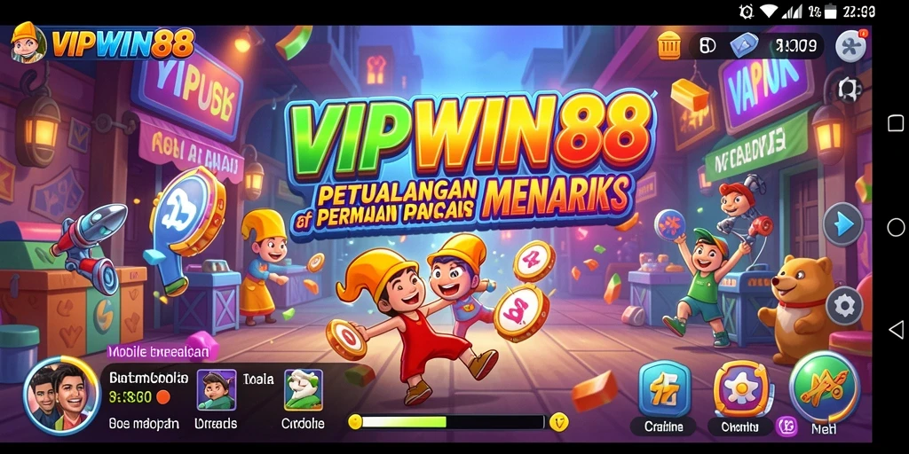 Tampilan gameplay <strong>VIPWIN88</strong> yang seru dan menantang dalam suasana arcade.