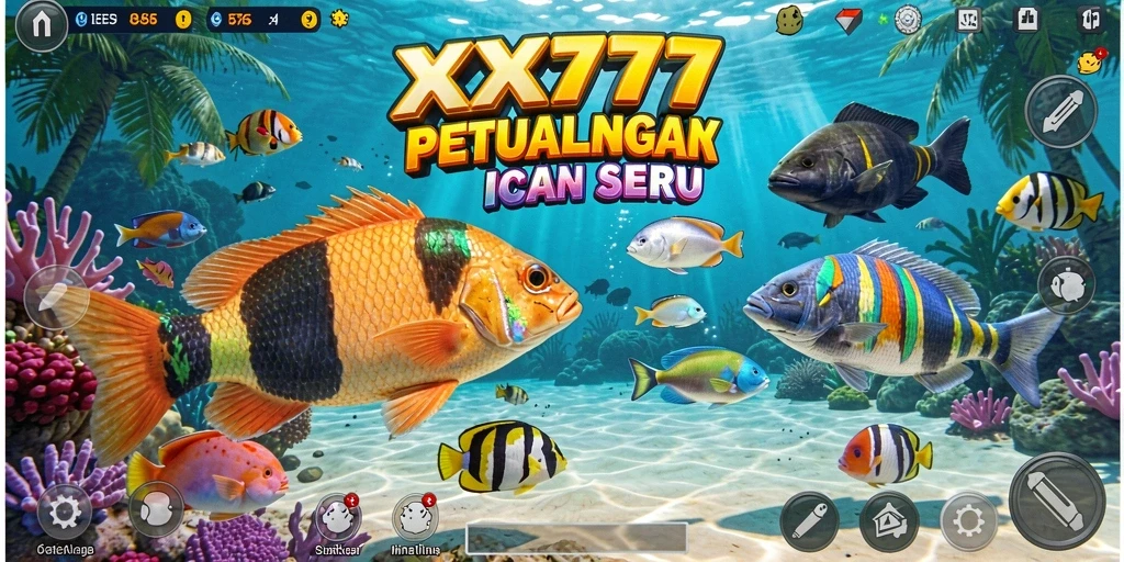 Tampilan gameplay XXX777 dengan petualangan menembak ikan yang seru.